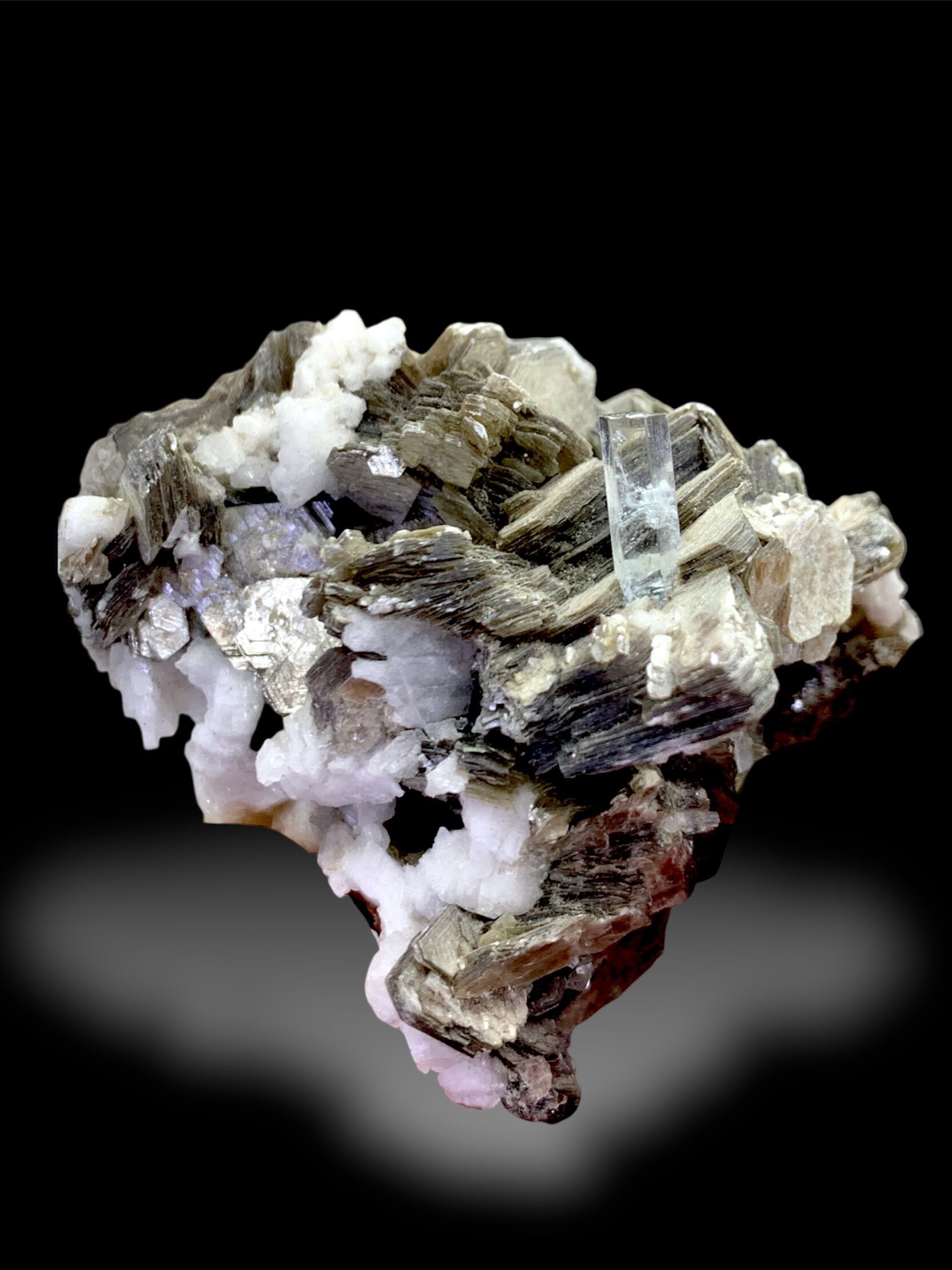 Aquamarine Specimen, Terminated Aquamarine Crystal With Feldspar