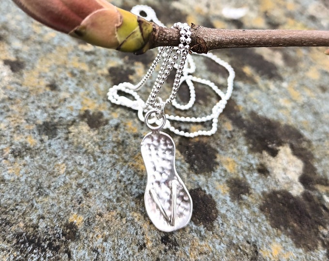 Silver Flip Flop Charm Necklace