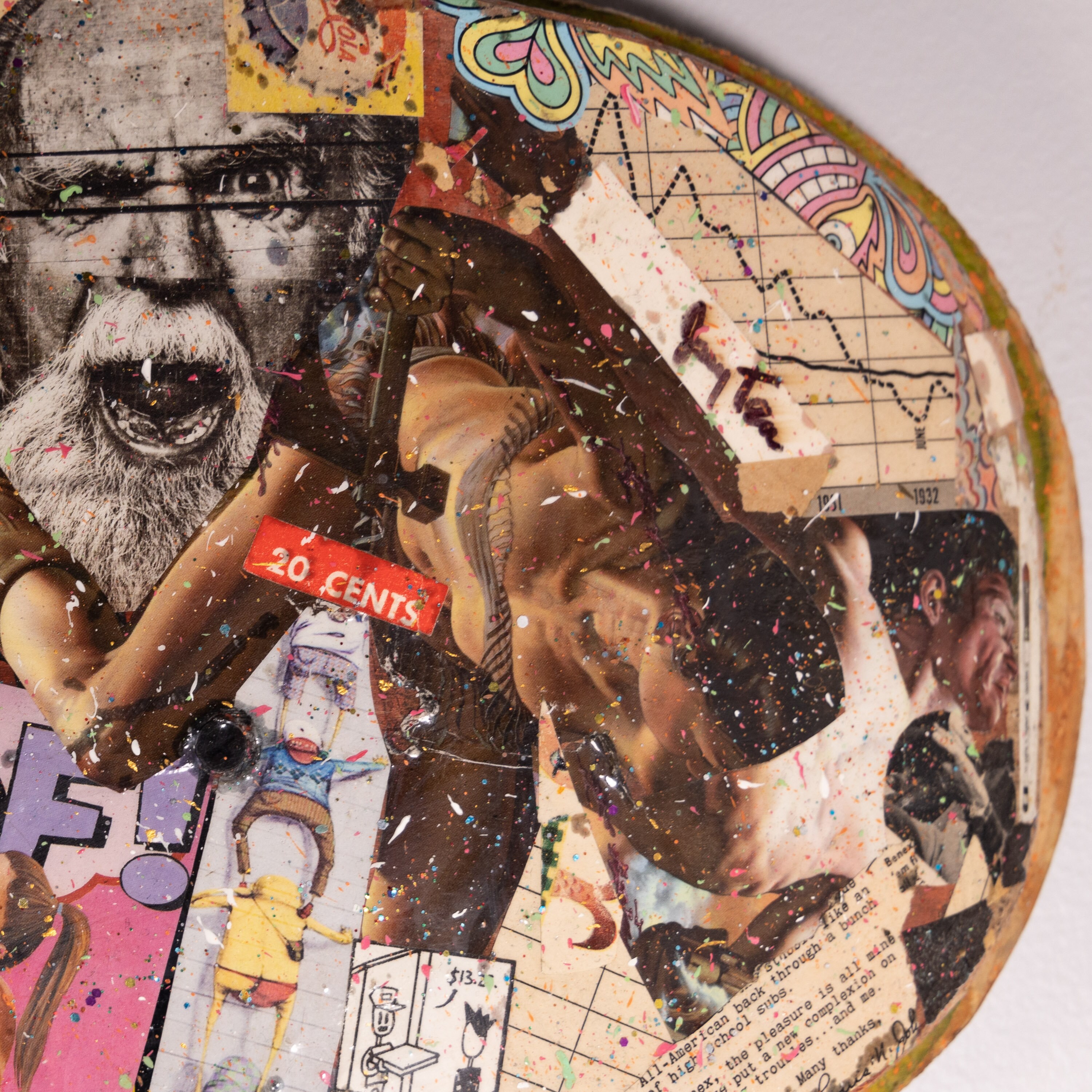 Vintage & Modern Collage Skateboard Art - 35” Epoxy Resin Vintage & Modern Collage Skateboard Art - 35” Epoxy Resin