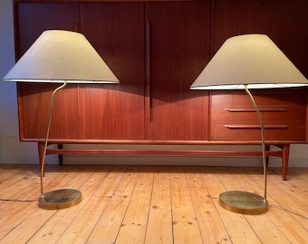 Set of 2 XL 50 Floor Lamp Mid Century brass vintage lamp Brass 60 Floor Lamp