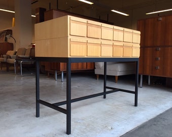 Atemberaubender 50s Registerschrank Highboard 60er oak Sideboard 60s Cabinet Mid Century Anrichte Schrank Regal