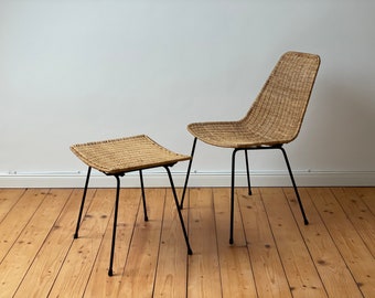 Beautiful 50s 60s Set Legler Basketchairs Design Chairs Vintage Wicker Chairs 50s Mid Century dining Chairs Design Classics