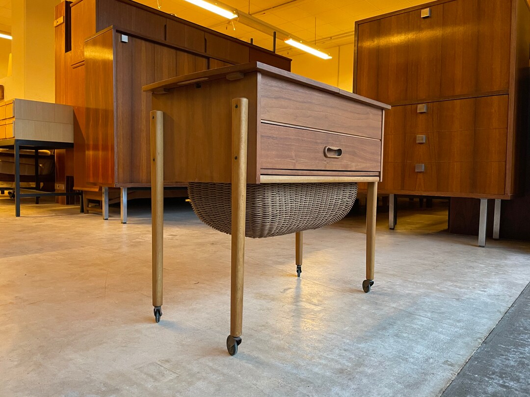 60s Sewing Box Danish 50s Teak Cult Sewing Box 60s Chest of Drawers