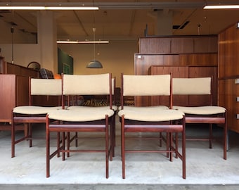 Raro!! 6x Sedie di palissandro danese di lusso Mid Century Vintage Tavolo sedia da pranzo danese 50s design anni '60