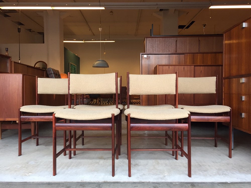 Rare!! 6x Luxury Danish Rosewood Chairs Mid Century Vintage