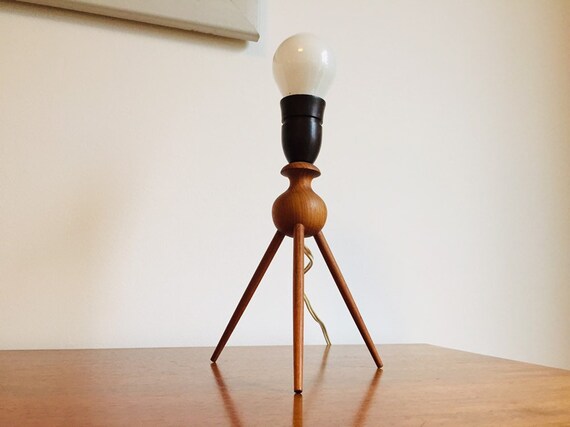 danish teak table lamp
