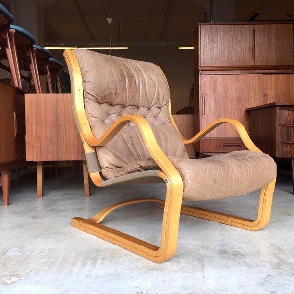 Rare 60er 70er Asko Finnland Design Lounge Chair Mid Century Sessel leder easy chair koivutaru