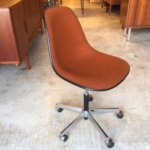 Rare Original 60s Vitra Charles & Ray Eames PSC Fiberglass Miller Chair Deskchair 4 Office Armchair to Teak image 2