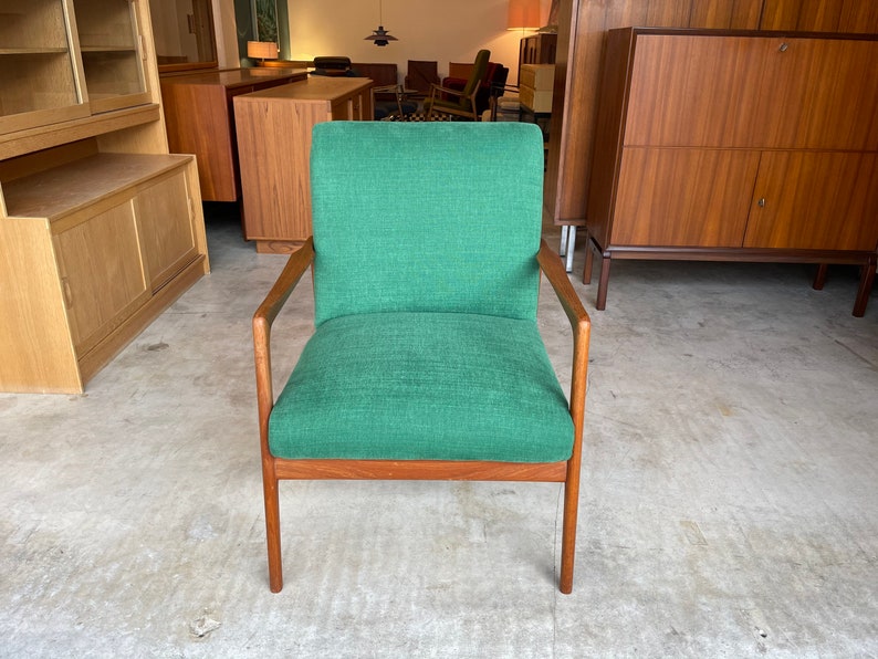 Rare Swedish 50s 60s Design Teak Alf Svensson Armchair Wing Chair Easy Chair vintage Armchair Danish DUX image 4