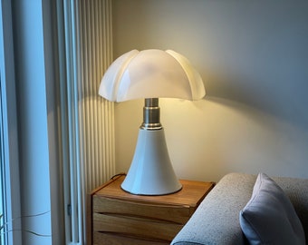 Magnifique lampadaire Martinelli Luce Design des années 70 Gae Aulenti Pipistrello lampadaire léger