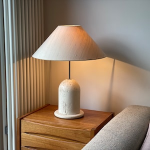 Amazing 70s Mid Century travertine design tablelamp vintage sideboard lamp 60s table lamp reading lamp