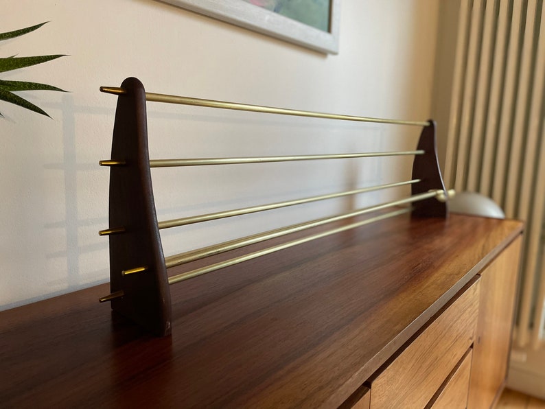 Antique String Rack Stunning 50s 60s Retro String Era Wardrobe Mid Century Teak Shelf Rack ...