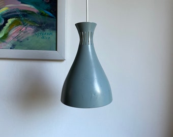 Danish 60s 70s vintage dove blue pendant lamp Mid Century lamp to teak pendant lamp retro 60s 70s lamp