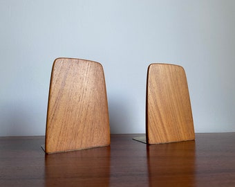 2x Rare! Mid Century Kai Kristiansen 60s Teak Bookends Shelf Danish Danish Minimalist mcm