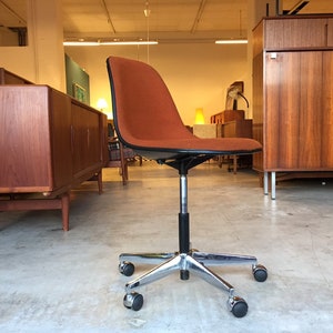 Rare Original 60s Vitra Charles & Ray Eames PSC Fiberglass Miller Chair Deskchair 4 Office Armchair to Teak image 1