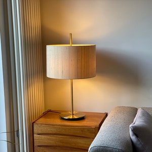 70s Staff table lamp Mid Century brass vintage lamp brass