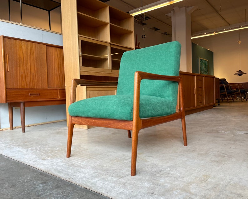 Rare Swedish 50s 60s Design Teak Alf Svensson Armchair Wing Chair Easy Chair vintage Armchair Danish DUX image 9