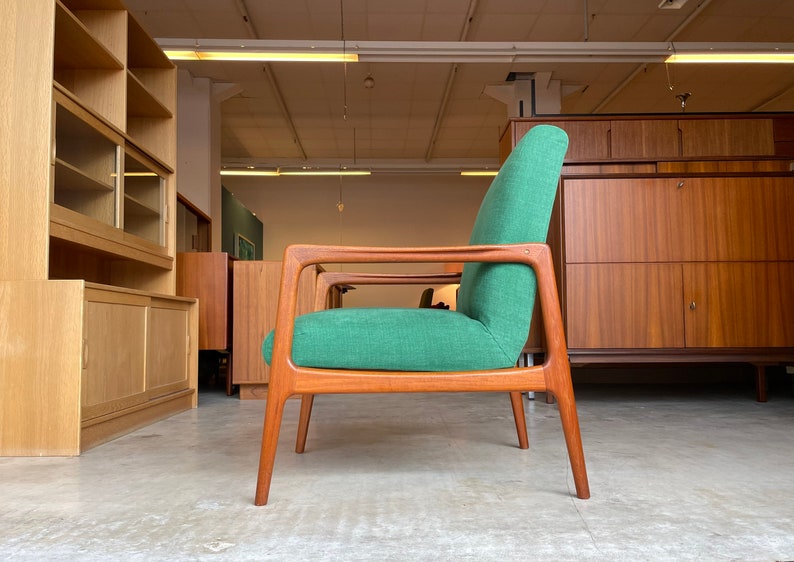 Rare Swedish 50s 60s Design Teak Alf Svensson Armchair Wing Chair Easy Chair vintage Armchair Danish DUX image 3