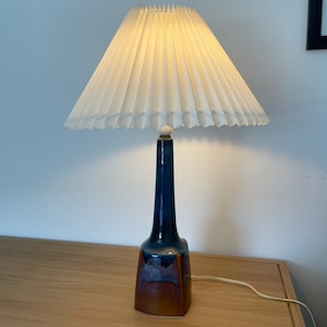 Exclusive 60s danish design Søholm vintage ceramic lamp to teak