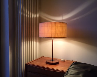 Rare 1950s/60s vintage table lamp for teak sideboard, Kaiser Mid Century Retro lamp, walnut