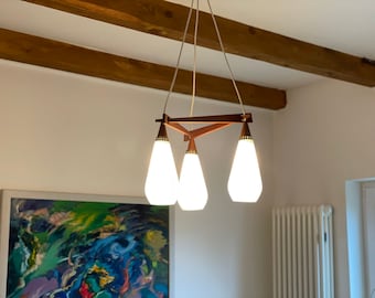 50s Cascade Lamp Teak Ceiling Lamp Ceiling Lamp Mid Century pendant Pendant Lamp Danish Design lamp