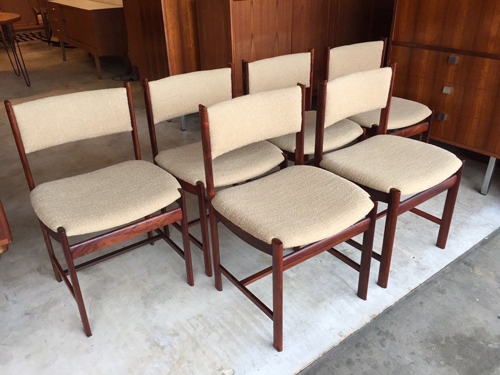 Rare!! 6x Luxury Danish Rosewood Chairs Mid Century Vintage