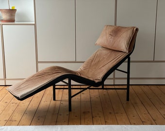 80s Design Leather Armchair Vintage Ikea Björklund Lounger