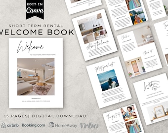Fully Customizable Welcome Book Template for Short-Term Rental Hosts - Editable on Canva - AirBnB, VRBO, Vacation Rental Landlord Guide