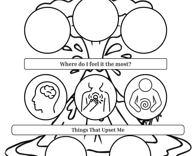 Anger Volcano Worksheet | Social Emotional Learning Activity for Kids