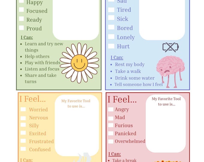 My Feelings Map Worksheet | Social Emotional Learning Activity for Kids