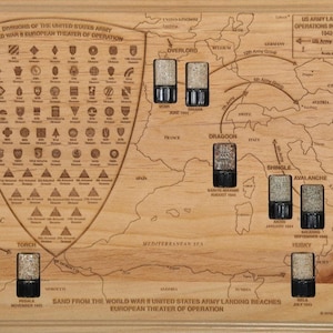 Plage de sable de l'armée américaine ETO de la seconde guerre mondiale Débarquement de l'armée américaine Italie Sicile Maroc France Salerne Anzio carte nazie de collection WW2 souvenir allié