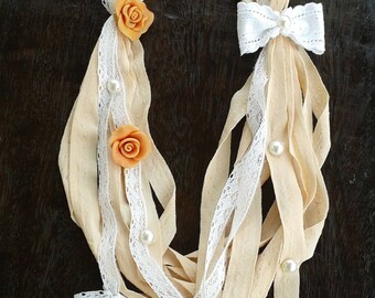 Shabby chic necklace strap