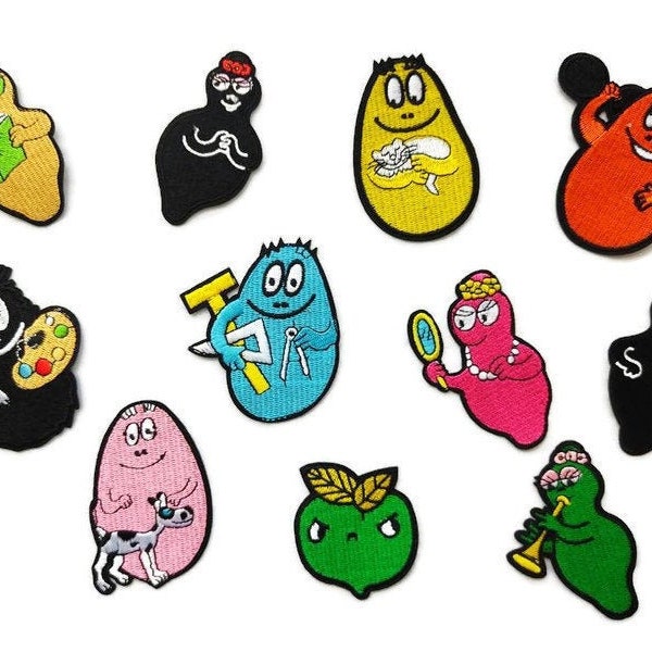 Barbapapa family embroidered cartoon iron patch /applique écusson thermocollant fer à repasser