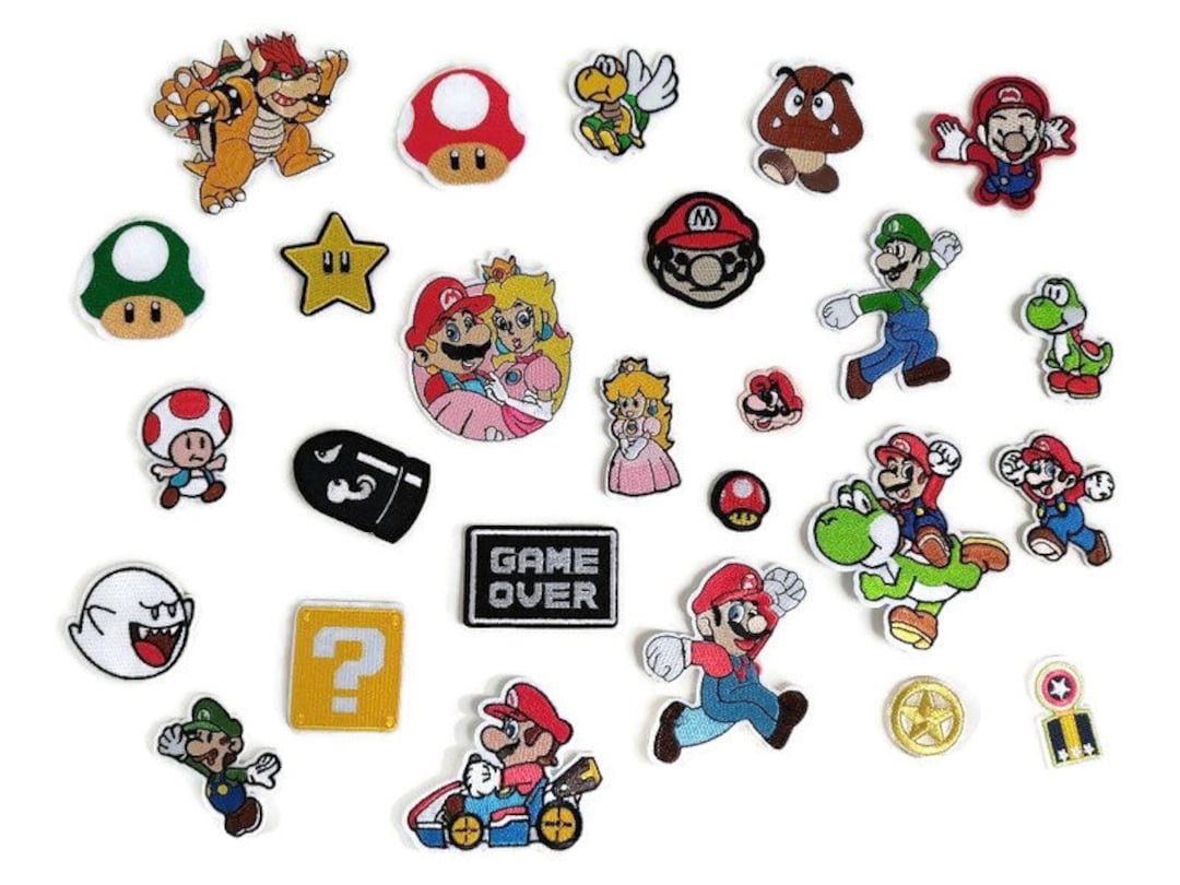 Super Mario Bros Patch, Mario Figures Stickers