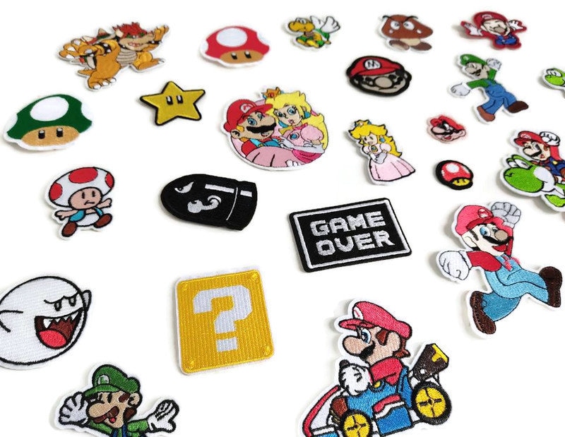 Luigi Patch Embroidered Iron on Badge Applique Costume Cosplay Mario Kart /  Snes / Mario World / Super Mario Brothers / Mario Allstars