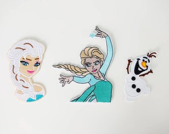 Frozen: embroidered iron cartoon patch / applique crest iron ironing (Elsa,Anna,Olaf))