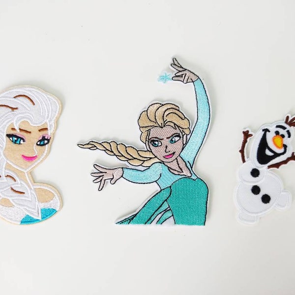 Frozen: embroidered iron cartoon patch / applique crest iron ironing (Elsa,Anna,Olaf))