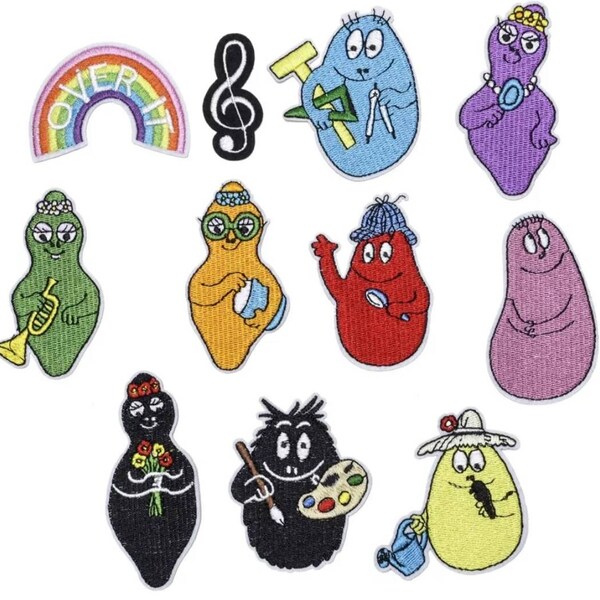 Barbapapa famiily embroidered cartoon iron patch /applique écusson thermocollant fer à repasser