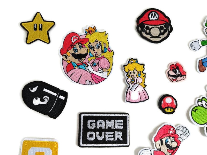  9 Pcs Pixel Mario Embroidery Patches Cute Kawaii Cartoon Anime  Wario Sew on Iron on Embroidered Applique Repair Patch DIY Craft  Accessories Gifts for Video Game Fans Clothing Jacket Jeans Backpack