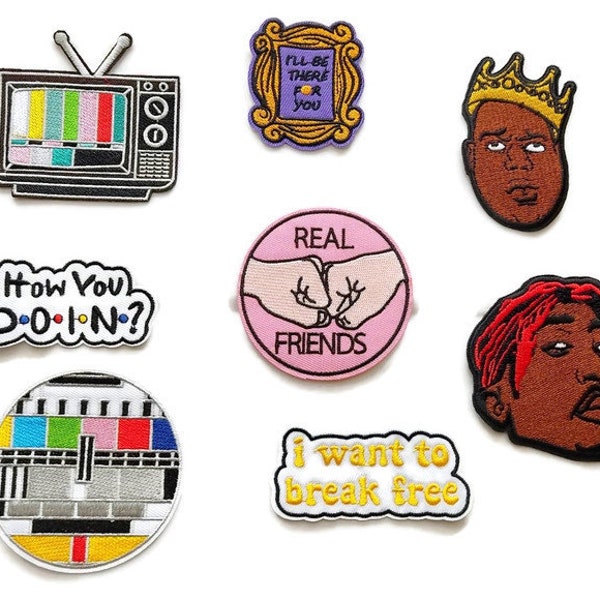 Embroidered patch,  iron patch,  Friends, Biggie, Tupac
