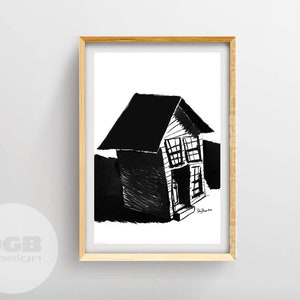 Little House Wall Art, Small House Art Print, Classic Doug&#39;s House Print, Little House Print, Small House Poster,Tiny House Print,DGBDesign