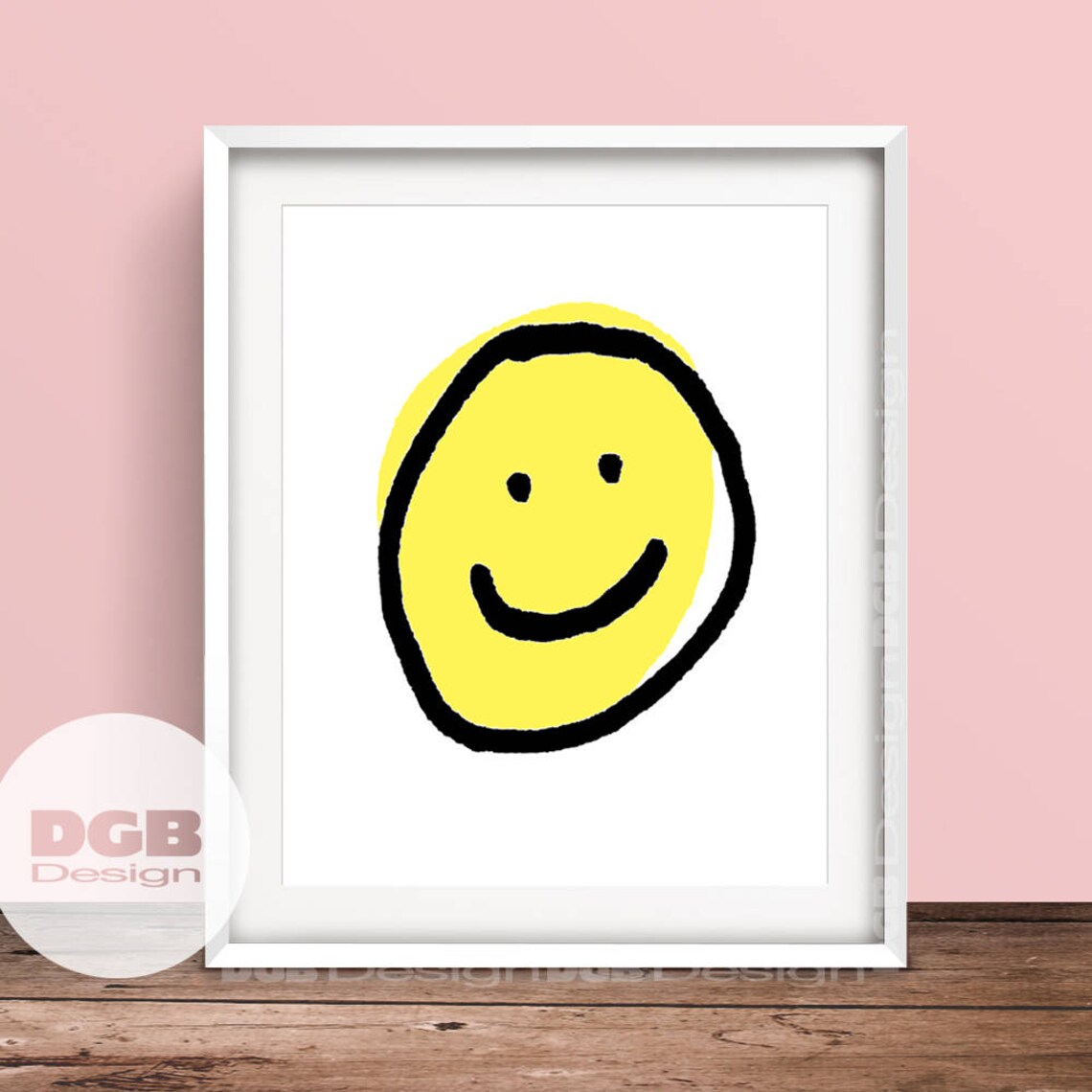 POP Art Smile Face Wall Art Happy Face Art Nursery Etsy