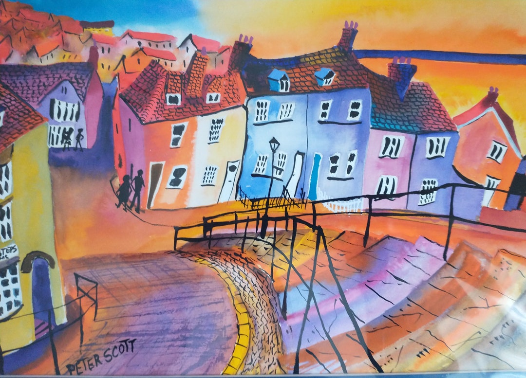 Abbey Steps Whitby Original Painting Peter Scott Artist Etsy UK
