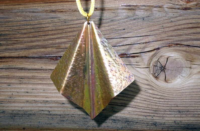 Copper Pendant Fire-coloured Patina Hammered Fold Formed Handmade Price ...