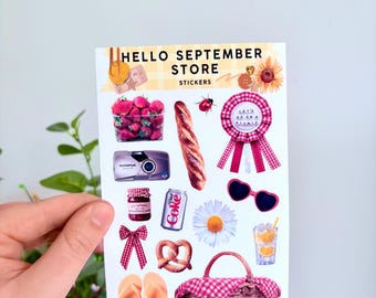 Feuille d'autocollants pour un pique-nique parfait | autocollants pour journaux | autocollants pour scrapbooking | autocollant
