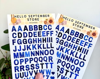 Denim letter sticker sheet | journal stickers | scrapbook stickers | sticker