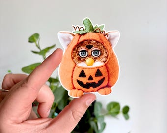 Vintage Pumpkin Furby die cut sticker  | journal stickers | scrapbook stickers |