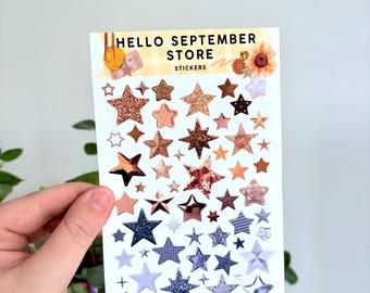 Feuille d'autocollants Toutes les étoiles | autocollants pour journaux | autocollants pour scrapbooking | autocollant