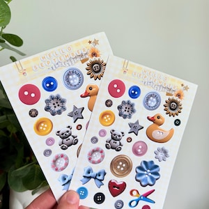 Buttons sticker sheet | journal stickers | scrapbook stickers | sticker