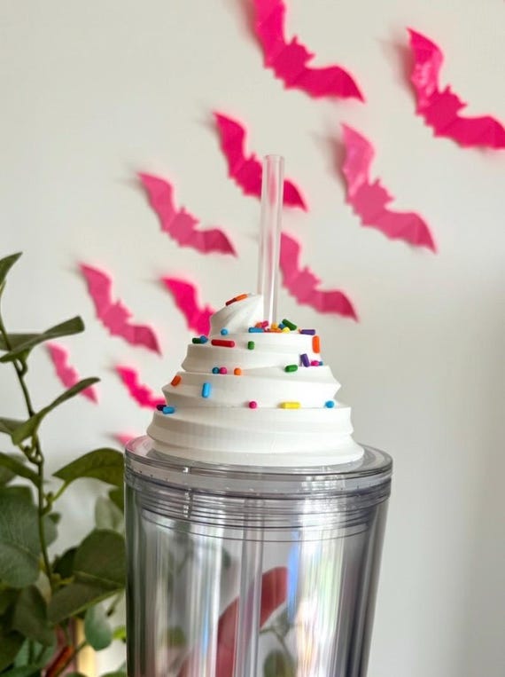 3d printed whipped cream topper  | snowglobe tumbler accessories | tumbler |